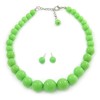 Avalaya Acrylic Bead Short Necklace And Stud Earring Set in