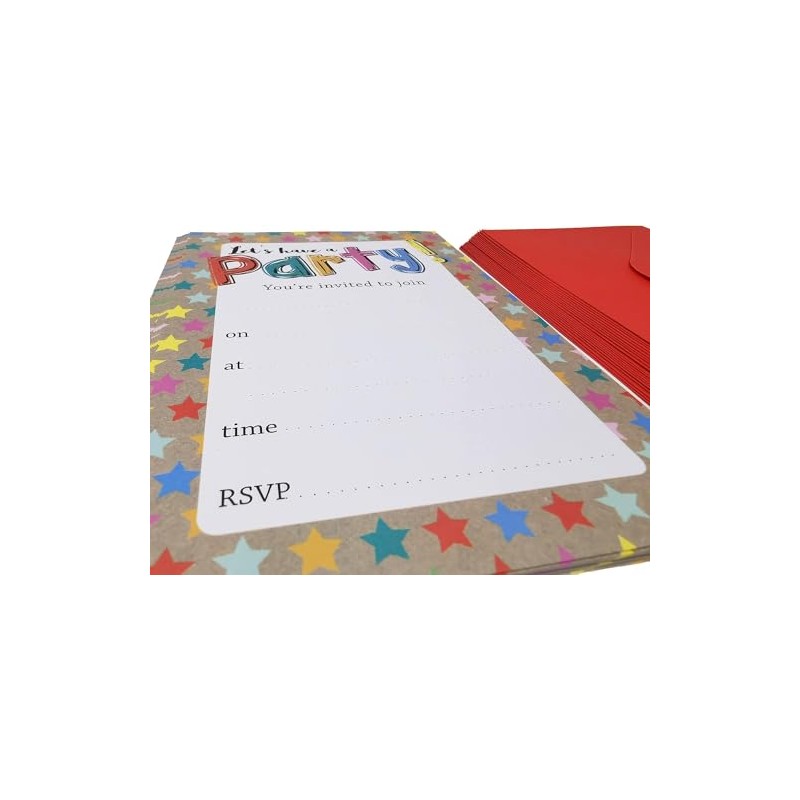 YLAB - 40 Party Invitations & Envelopes - Let's Have