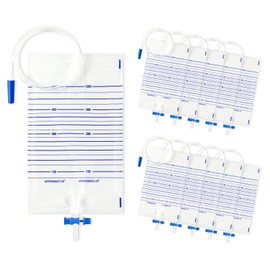 10 Pack Urinary Drainage Bags 1000ML Urinary Bags with Anti-Reflux Valve and Easy Drain Switch Drain Bags for Home and Hospitals Health Aids