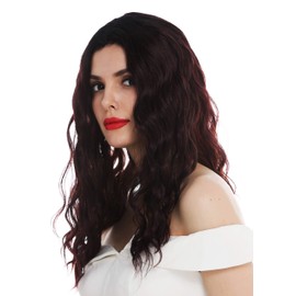 WIG ME UP - VK-9-OMFIRERED wig women's wig ling wavy middle parting black highlights red highlighted