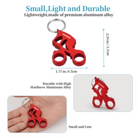munkees Bicycle Bottle Opener Keychain 2 Pack Aluminium Key Beer Opener, Outdoor Travel Accessories Red