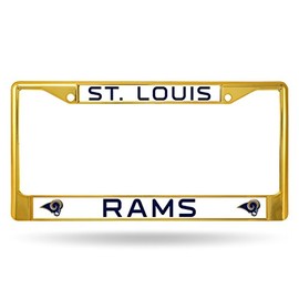 St Louis Rams Metal License Plate Frame Painted Gold