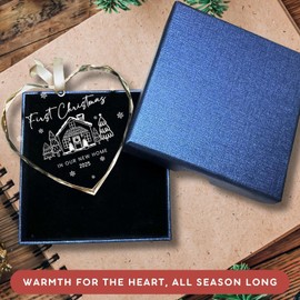 2025 Housewarming Gift - New Home Ornament - Glass House Warming Gift for First Christmas