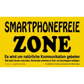 CORVUS 600152 Sign Smarthone Free Zone, Yellow
