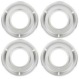 KITCHEN BASICS 101 Made in the USA 5303131115, 540T014P01 and RGP 300 Replacement Round Range Gas Stove Drip Pans for Frigidaire and Tappan, 4 Pack