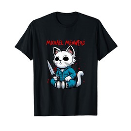 Funny Cat Motif Crazy Cat Graphic Michael Meowers Cat T-Shirt for Men Women