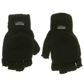 Wool Acrylic Glove Mitts - Black