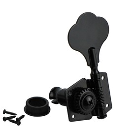 FLEOR 5pcs 4R1L Vintage Open Machine Heads Set for 5 Strings Electric Bass Guitar,Black Color