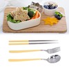 304 Stainless Steel Fork Spoon Chopsticks Set Flatware Reusable Utensils
