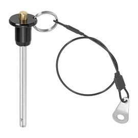 PATIKIL Quick Release Pin 3/16" x 1.97", Ball Locking Pin 304 Stainless Steel Quick Release Fastening Safety Locating Pins with Push Button 25 cm Lanyard Cable (5 x 50mm)