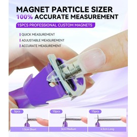 IUHFSIFS Upgade Acrylic Nail Cutter with Sizer Magnet【100% Accurate Measurement】Nail Clippers for Acrylic Nail【Sharp High Titanium Alloy Blade - SGS Certified】Manicure Tool Salon Home, 15PCS, Purple