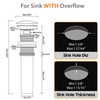 Beelee Pop Up Drain Stopper with Overflow, Gold Sink Drains