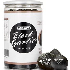 RioRand Black Garlic Whole & Peeled 90-Day Fermented No Added Preservatives Ready to Eat for Snacks & Cooking 920g&2.03 Lbs