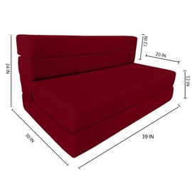 Danfuton Folding Foam Mattresses, Chair Lounger, Studio Guest Beds, 6 x 39x 80, Red