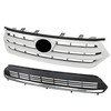 SEBLAFF Chrome Front Bumper Upper and Lower Grille Assembly Set