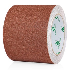 BOMEI PACK Anti Slip Traction Tape, 4 Inch x 16 Foot - Best Grip, Friction, Abrasive Adhesive for Stairs, Tread Step, Indoor, Outdoor (4" X 16') (Brown)