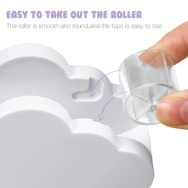 White Tape Desk Dispenser Cloud Tape Cutter with Rainbow Novelty Tape Dispenser Cute Tape Dispenser Holder for School Office Home Stationary Packaging Wrapping Craft Supplies