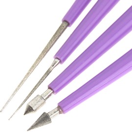 YINETTECH 4 PCS Diamond Tipped Bead Reamer Pearl Beading Hole Enlarger Craft Jewelry Tool