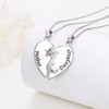 DAOCHONG S925 Sterling Silver Daughter Mother Heart Pendant Necklace Jewelry