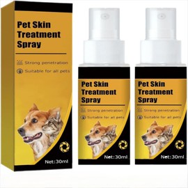 Wanban 2pc Pet Skin Treatment Spray - Nature Soothing, Pet Skin Care Spray for Dogs & Cats, All Animals - Effective Pet Skin Treatment Spray 30ml