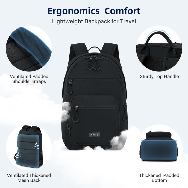 HanTrip Carry On Travel Backpack For Women, 18 Inch Water