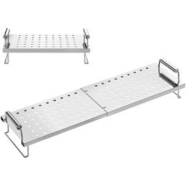 QuliMetal Adjustable Griddle Warming Rack for Blackstone 17 22 28 36 Inch Flat Top Griddle, Stainless Steel Grill Warming Rack for Weber Charbroil Camp Chef and Most Tabletop Griddle Accessories