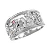 Fine 925 Sterling Silver Open Design CZ-Studded Good Luck Charm