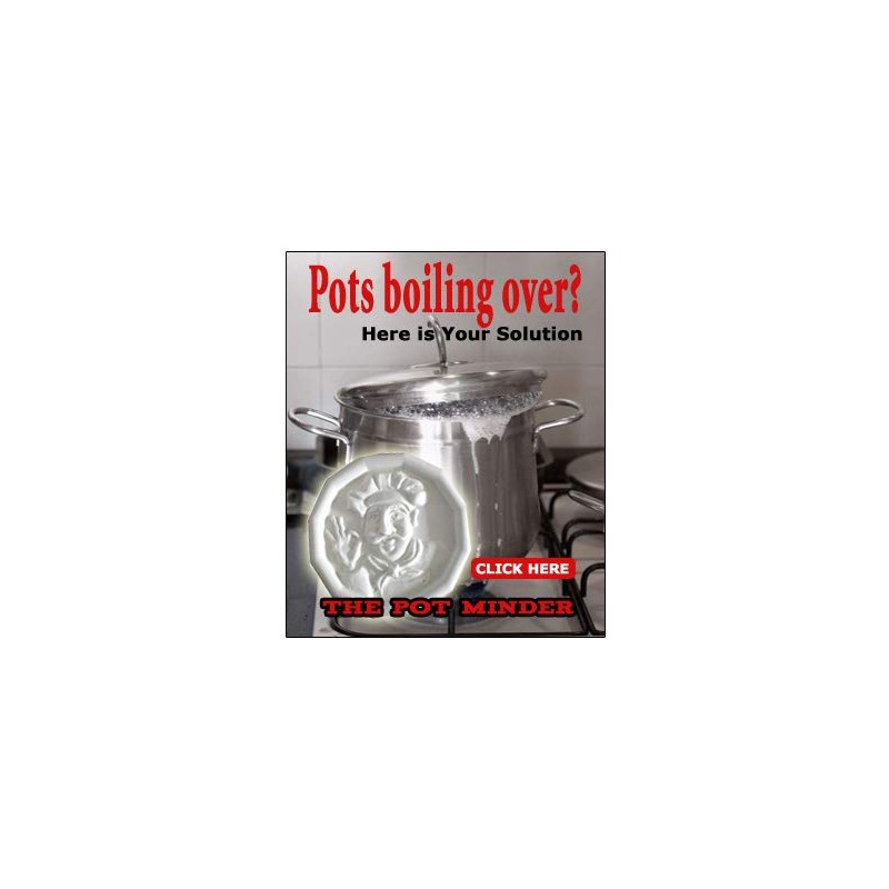JBK Pottery Pot Minder Ceramic Boil Spill Stopper Disc -