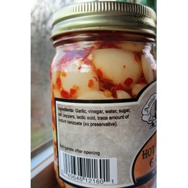 Amish Wedding Foods Hot / Sweet Pickled Garlic 2 -15 oz Jars One of Each Flavor