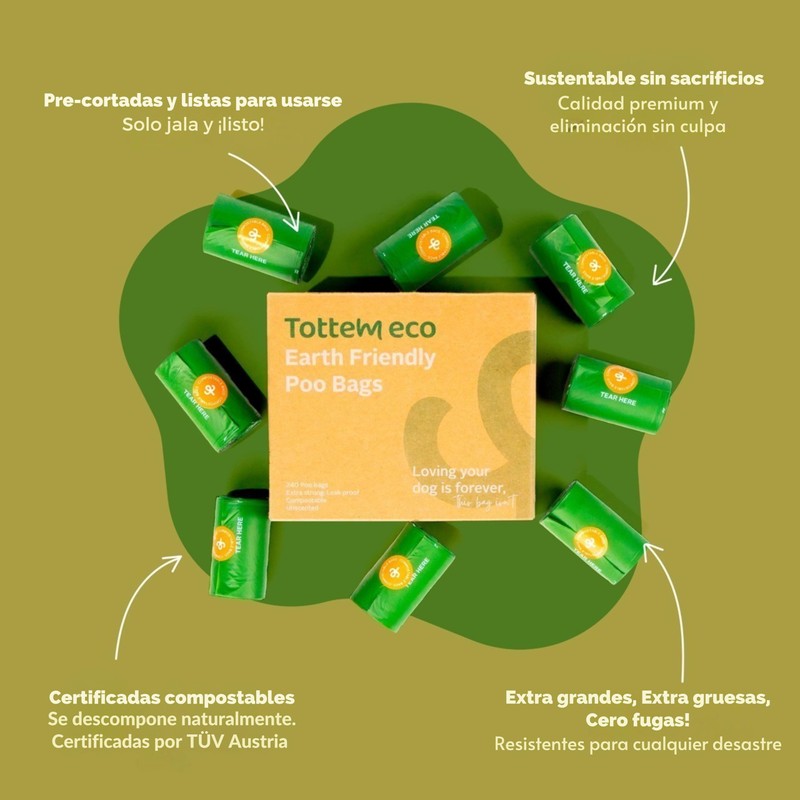 Tottem eco - Bolsas compostables para heces de perro. Bolsas