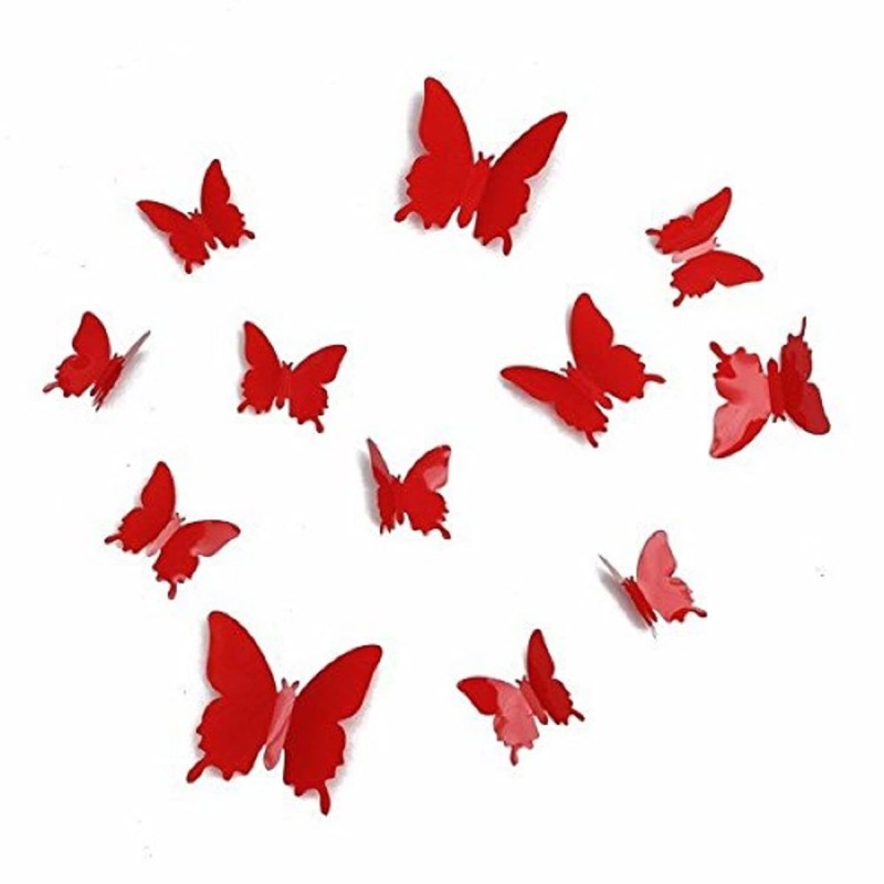 Jaamso Royals 'Red and Black 3D Butterflies' Wall Sticker 2