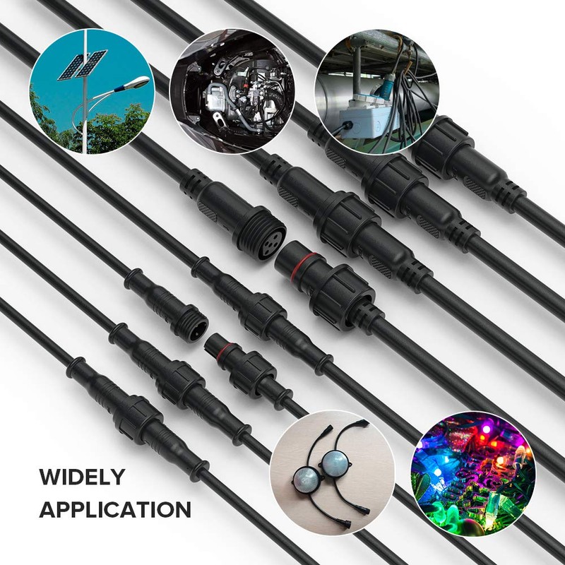 BTF-LIGHTING 5pairs 4 Core 4pin Black Plastics Waterproof IP65 led