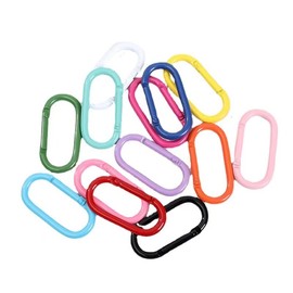 Assorted Colors Aluminum Carabiners with Keyrings, Set of 10