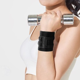 Adjustable Wrist Support Brace, Compression Strap for Sports and Fitness, Black, 2-Pack (M)