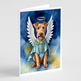 Caroline's Treasures Irish Terrier My Angel Greeting Cards Pack of 8 Blank Cards with Envelopes Whimsical A7 Size 5x7 Blank Note Cards