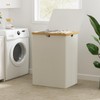 WOWLIVE 165L Double Laundry Hamper with Lid Bamboo Laundry Basket