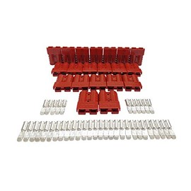 50Amp Power Connector Plug 50A Quick Connect Disconnect 600 V 10 Pairs(20pcs) for 50Amp Battery Connector(Red, 10/12awg)