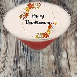 Happy Thanksgiving Edible Cocktail Drink Toppers, Girls Night out Bachelorette Party Favors Twelve 2" Toppers Drink Floats-609