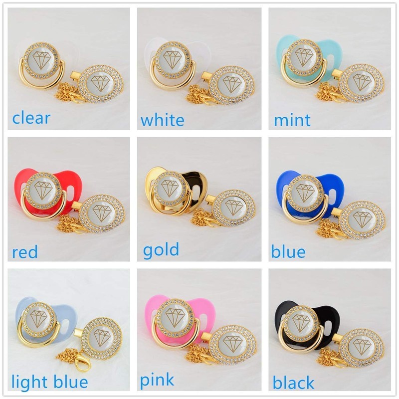 MIYOCAR 19 Colors can Choose Gold Bling Diamond Pacifier and
