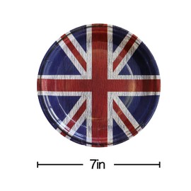 Pandecor Platos de papel para fiesta de la bandera británica de 7 pulgadas, 50 platos de postre para tartas para celebraciones del Reino Unido