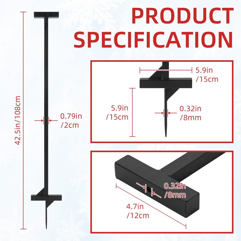 Snow Stake Installation Tool, Heavy Duty Driveway Markers Installation Tool