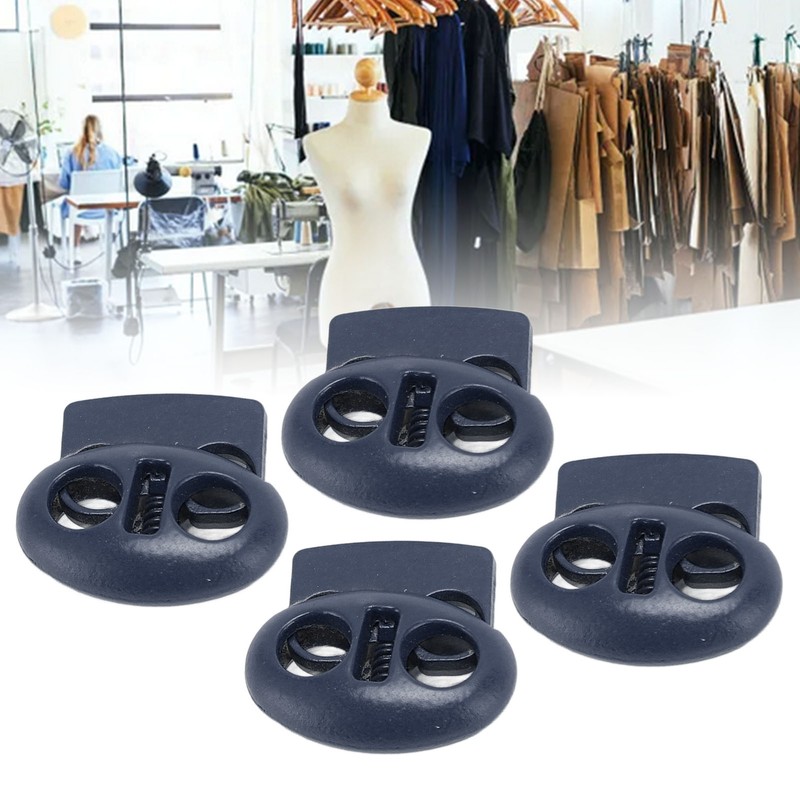 30pcs Metal Cord Lock End Toggle Double Hole Spring Stopper