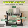 Dish Drying Rack 2 Tier,Space-Saving Dish Drainer with 360° Rotating