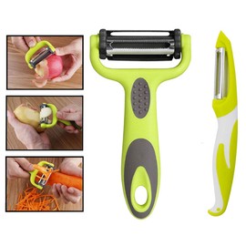 Senven 3-in-1 Peeler - Multi-Function Speed Y Peeler and Shredder. Ideal for Peeling Potatoes, Carrots and Various Vegetables and Fruits. Suitable for Right or Left Handed Users, Non-Slip Handle
