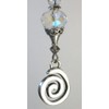 Crystal Clear Faceted Glass with Silver Swirl Ceiling Fan Pull