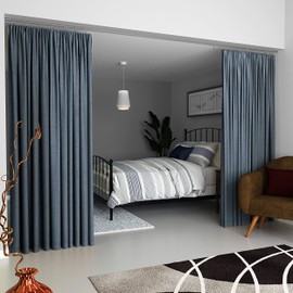 Wallniture Curtain Drape Wire Rod Set of 2 for Tapestry, Kids Crafts, Wall Decor Picture Hanging Kit with 48 Metal Clips