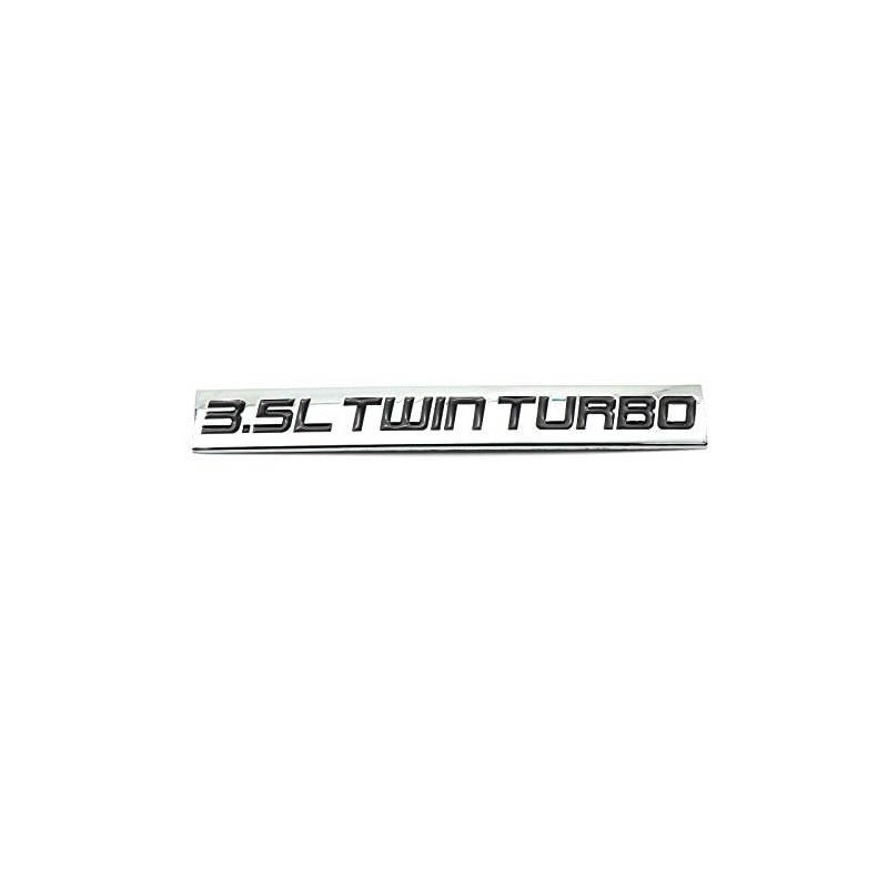 Chrome Finish Metal Emblem 3.5L Twin Turbo Badge (Red &