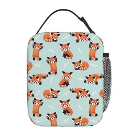 LWDZLHD Red Panda Lunch Box Insulated Lunch Bag for Men Women Portable Lunchbox Reusable Leakproof Cooler Tote Bag for Camping Office Travel Picnic