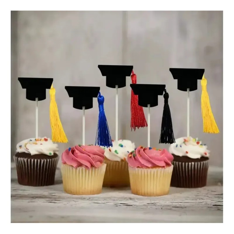 30 Mini Birretes Graduación Decorativos 30pcs Graduation Caps