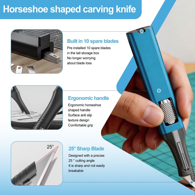gzpynsgaoh Craft Knife with Built-in Blade Storage – Hobby Knife